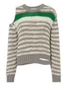 Iro Cold Shoulder Striped Sweater Grey-lt S