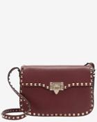Valentino Rockstud Flip Clasp Crossbody: Burgundy
