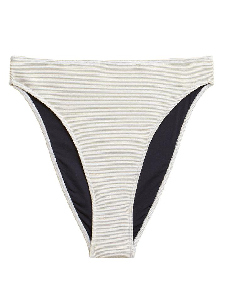 Rochelle Sara Sophia High-waisted Bikini Bottom Silver Zero