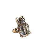Alexandermcqueenjewl Alexander Mcqueen Beetle Metallic Ring Metallic 7