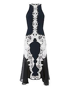 Jonathan Simkhai Contrast Lace And Fringe Dress