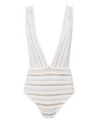 Nightcap Clothing Barett Lace One Piece Swimsuit White P
