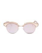 Le Specs Cleopatra Gold Tone Metal Half Frame Sunglasses