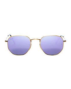 Ray-ban Hex Metal Frame Purple Mirrored Sunglasses