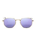 Ray-ban Hex Metal Frame Purple Mirrored Sunglasses