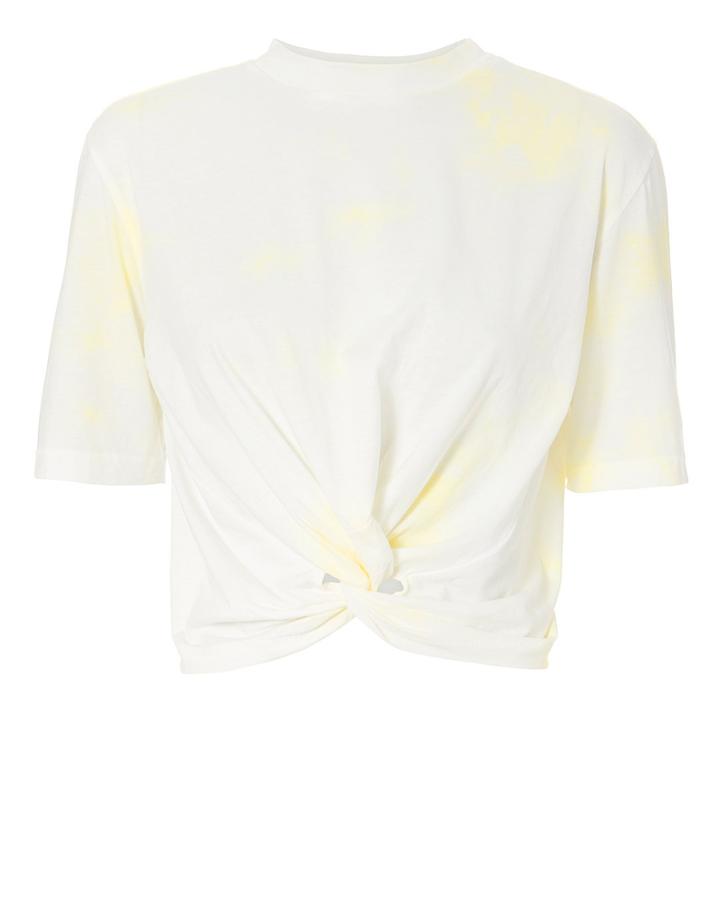 Ganni Verbena Twist Front Crop Top White P