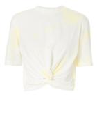 Ganni Verbena Twist Front Crop Top White P