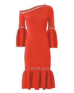Jonathan Simkhai Chainlink Fit-and-flare Knit Dress