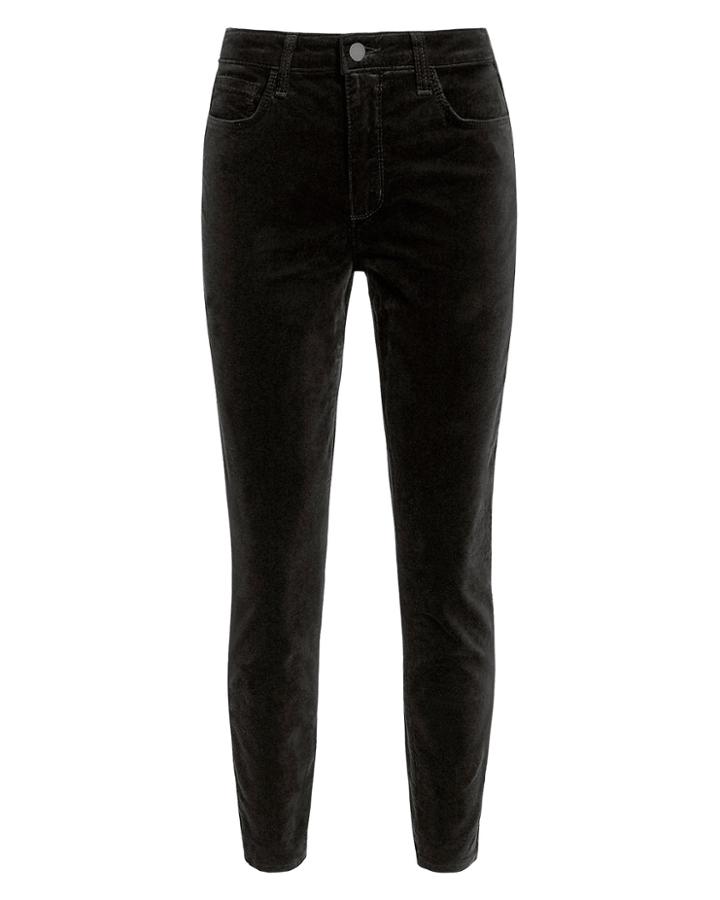 L'agence Margot Velvet Skinny Jeans Black 24