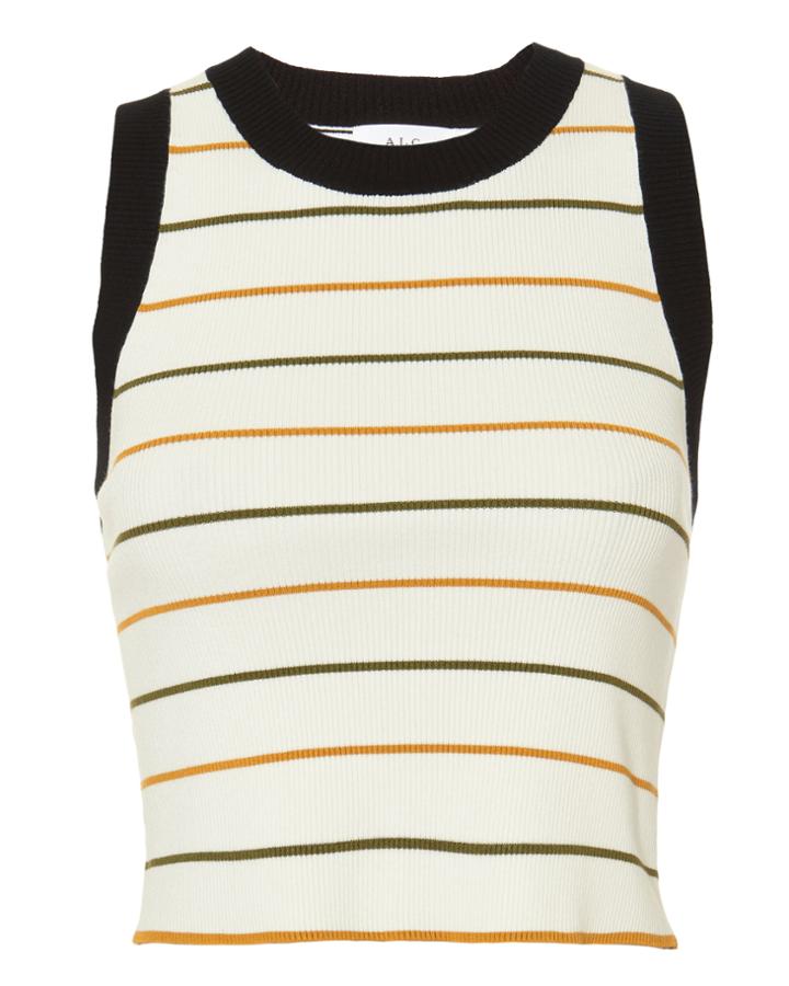 Alc A.l.c. Rita Striped Crop Tank Multi S