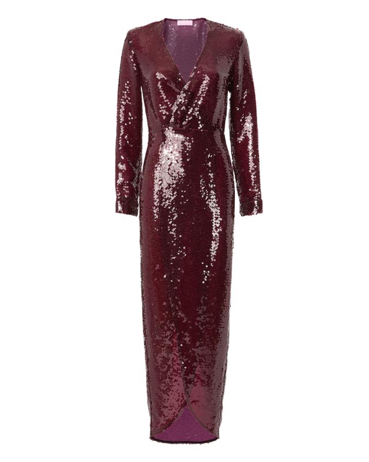 Fleur Du Mal Sequin Wrap Dress Red Zero