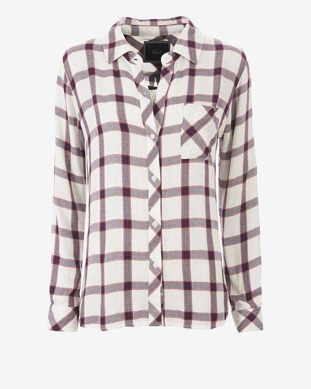 Rails Hunter Plaid Shirt: Cream/rose