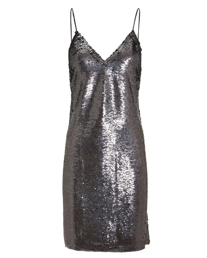 Iro Noret Sequin Slip Dress Silver Sequin 40
