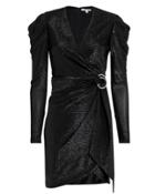 Jonathan Simkhai Puff Shoulder Metallic Dress Black M