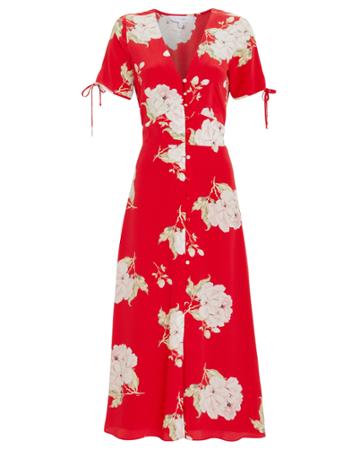 Exclusive For Intermix Intermix Lanorya Silk Dress Red/floral 2