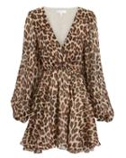 Caroline Constas Olena Leopard Mini Dress Multi S