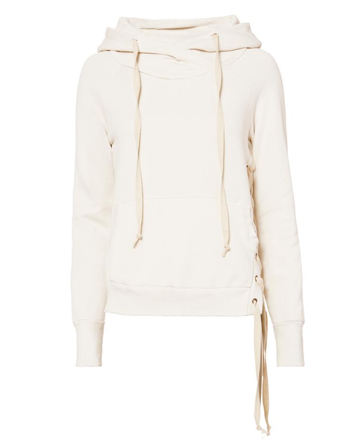Nsf Enzo Soft White Lace-up Side Sweatshirt White P