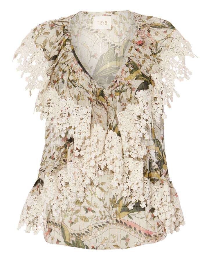 Tryb212 Adrienne Floral Lace Tank