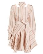 Aje Long Sleeve Mini Dress Pink/stripes 8