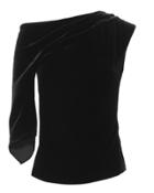 Peter Pilotto Draped One Shoulder Velvet Top
