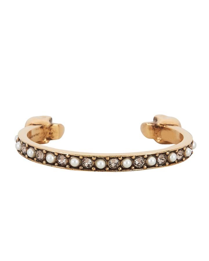 Alexandermcqueenjewl Alexander Mcqueen Twin Skull Bracelet Metallic 1size