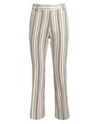 Derek Lam 10 Crosby Striped Crop Flare Twill Trousers Ivory/blue/red 00