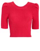 Cushnie Et Ochs Cushnie Pleated Sleeve Knit Crop Top Red P