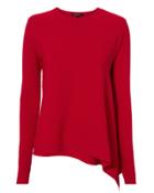 Derek Lam Asymmetrical Ribbed Red Sweater Red L