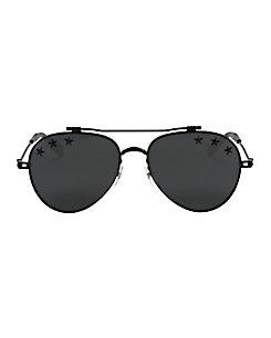 Givenchy Silver Mirror Star Aviator Sunglasses
