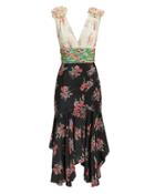 Amur Lolly Mixed Floral Midi Dress Black/green/floral 2