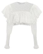Philosophy Di L.serafini Philosophy Di Lorenzo Serafini Sheer Ruffle Crop Top White 38