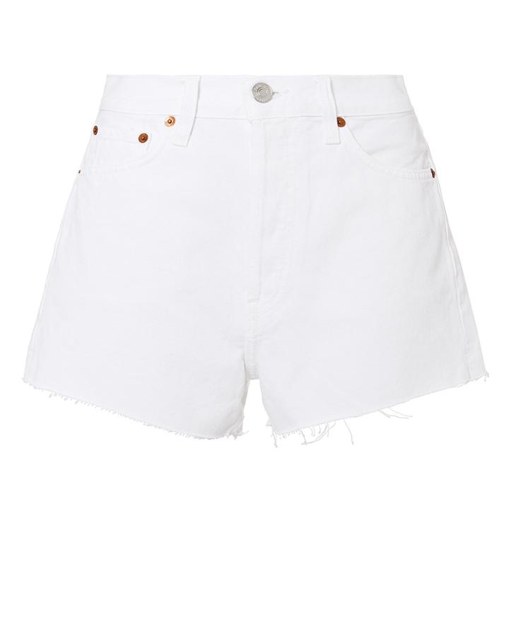 Re/done Hollywood White Shorts Ivory 24