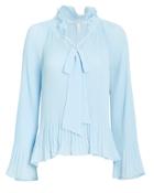 Derek Lam 10 Crosby Pleated Blouse Light Blue 6