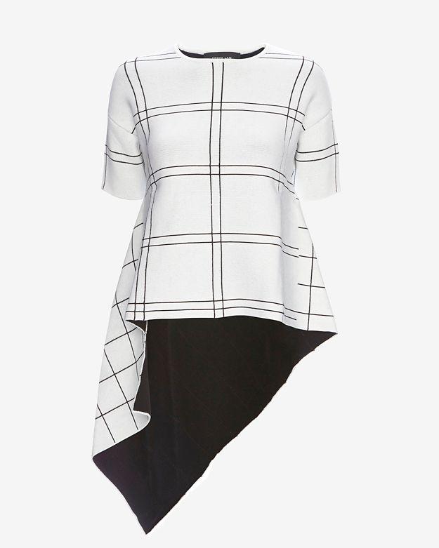 Derek Lam Grid Pattern Asymmetric Top