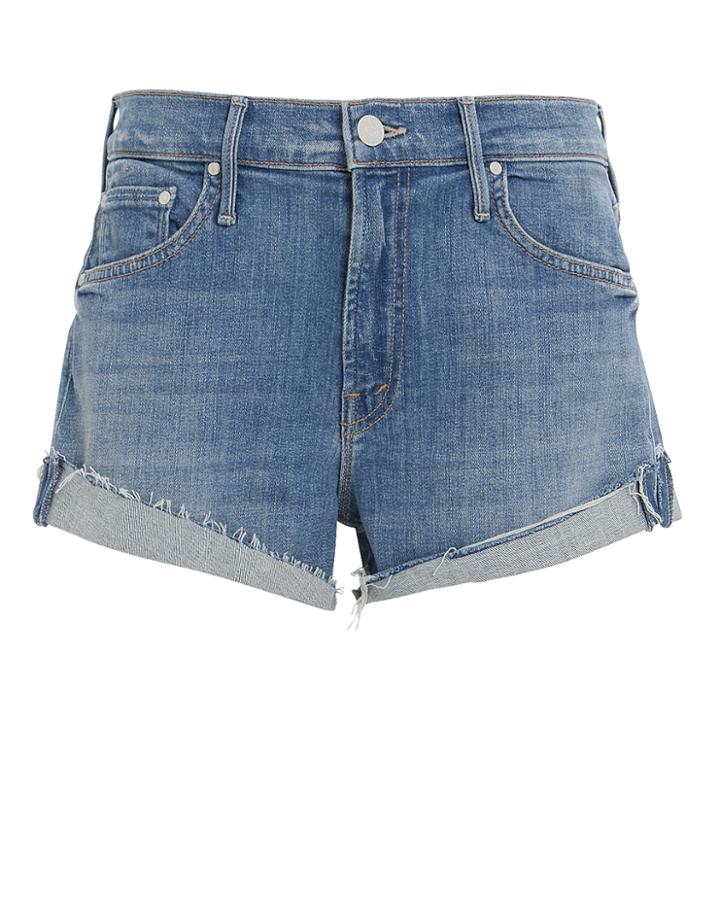 Mother Rascal Slip Flip Shorts Light Blue Denim 23