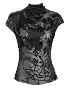 Cushnie Havana Floral Burnout Blouse Black 4