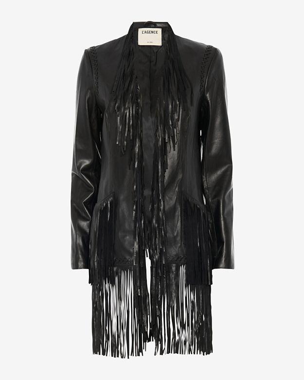 L'agence Adelle Fringe Leather Jacket