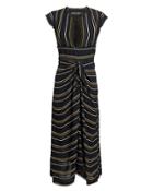 Proenza Schouler Striped Midi Dress Black/yellow/white 8