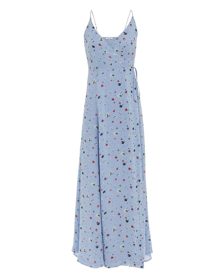 Ganni Serenity Blue Strappy Maxi Dress Blue-lt 34