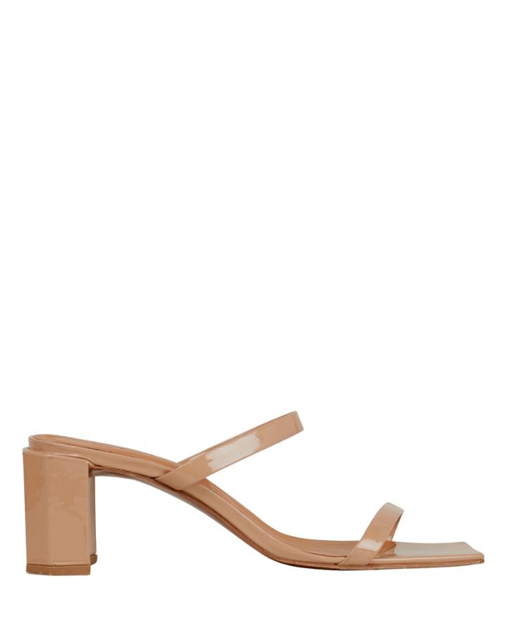 By Far Tanya Patent Leather Sandals Tan 36