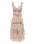 Needle & Thread Whimsical Embellished Midi Dress Pink Zero