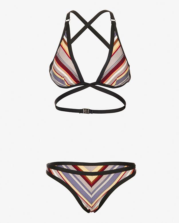 Zimmermann Striped Pattern Wrap Strap Bikini- Final Sale