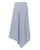 Tibi Asymmetric Striped Midi Skirt Blue-lt Zero