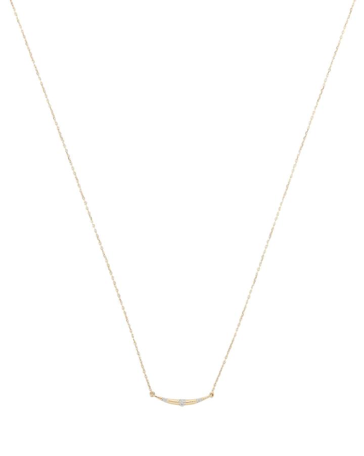 Adina Reyter Small Diamond Curved Necklace Gold 1size