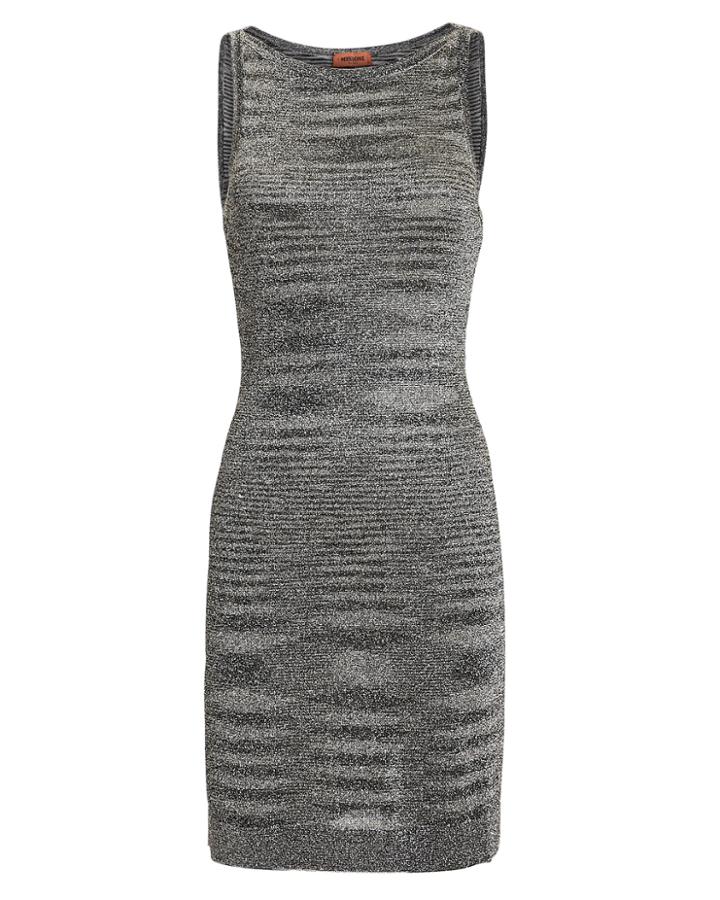 Missoni Space Dye Shine Mini Dress Blk/wht 38