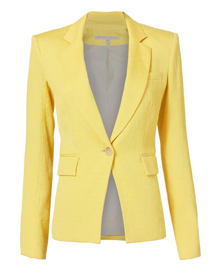 Veronica Beard Bentley Lace-up Back Jacket Yellow Zero