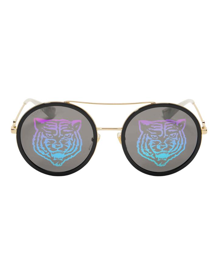 Gucci Hologram Circle Sunglasses Gold 1size