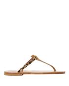 K.jacques K. Jacques Leopard Haircalf Leather Sandals Brown 35