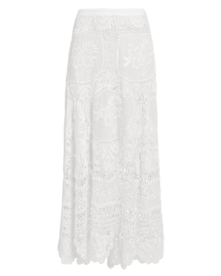 Love Shack Fancy Loveshackfancy Drew Coverup Maxi Skirt White M