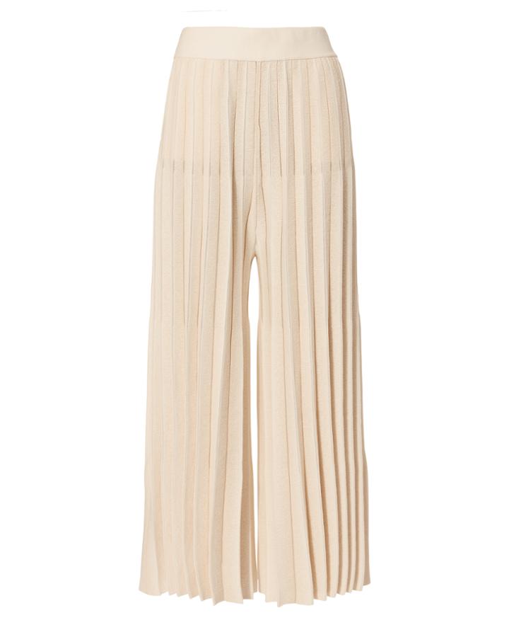 Derek Lam 10 Crosby Beige Cropped Pleated Pants Beige S